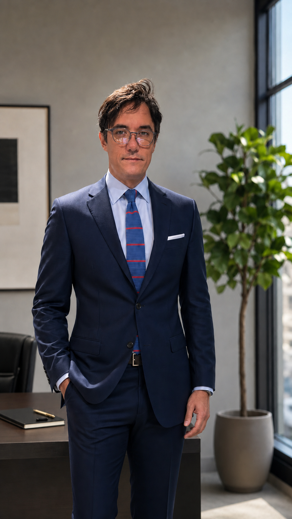 David de Veredicis, founder and CEO of Futura Genomics, in a modern office